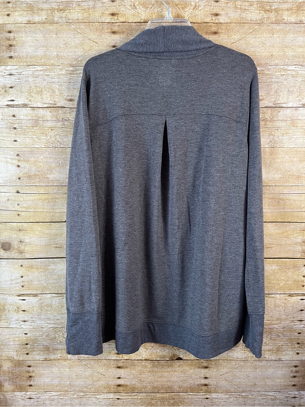 Tek Gear Women’s French Terry Charcoal Gray Open Front Cardigan Wrap EUC Size L - Picture 4 of 9